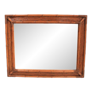 Vintage Hollywood Regency Style Faux Bamboo Wall Mirror by Dart Ind.