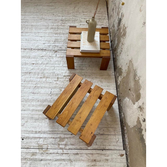 Wood Vintage Pine Stools, 1950s, Set of 2 For Sale - Image 7 of 18