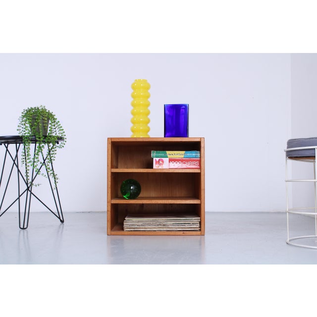 Beige Square Record Cabinet in Pinewood attributed to Ate Van Apeldoorn for Houtwerk Hattem, 1960s For Sale - Image 8 of 10