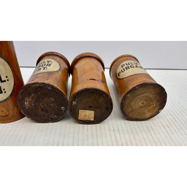 Set of 6 Antique Treen Apothecary Jars / Canisters For Sale - Image 10 of 12