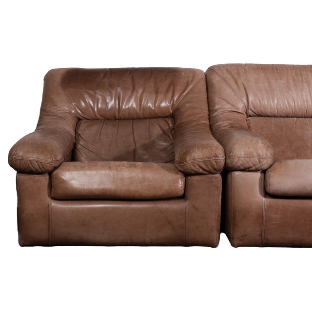 Natuzzi Post-Modern Loveseat and Pair of Chairs 3 Piece Set Circa. 1970s For Sale - Image 4 of 11