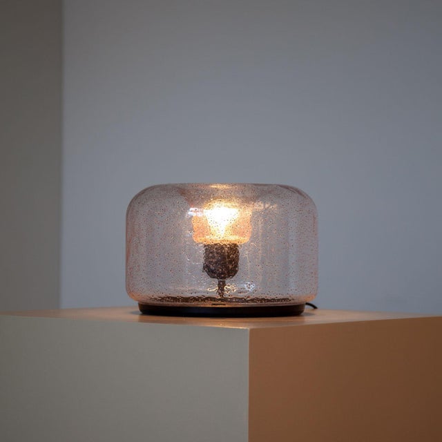 Gray Bubble Glass Table Lamp, VeArt, Venice, Italy 1960s For Sale - Image 8 of 8