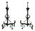 Wrought Iron Andirons, French, circa 1900 - A Pair For Sale