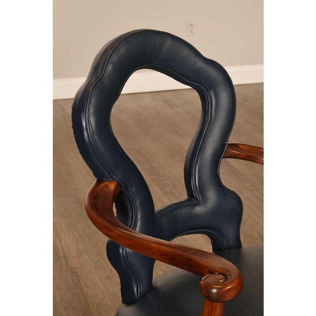 Century Furniture Century Furniture Regency Style Set Of Four Leather Upholstered Rolling Armchairs For Sale - Image 4 of 18