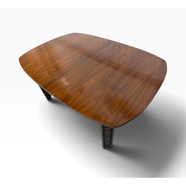 1970s Mid-Century Modern Brutalist Walnut Dining Table For Sale - Image 5 of 10