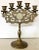 Highly unusual pair of Judea Sabbath candelabras with pierced jade medallions in the center of each. Beautiful etched...