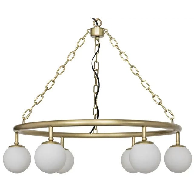 Mid-Century Modern NOIR Modena Chandelier, Small, Metal with Brass Finish For Sale - Image 3 of 4