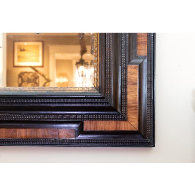 Baroque 17th Century Dutch Baroque Gilt Slip Walnut & Ebony Mercury Plate Mirror For Sale - Image 3 of 7