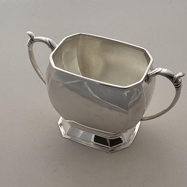 Mid-Century Modern 1980s Quality Silver Plated Sugar Bowl, Plain For Sale - Image 3 of 17