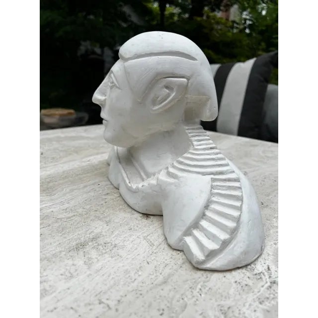White Modern Pop Art MCM Plaster Bust of Man For Sale - Image 8 of 9