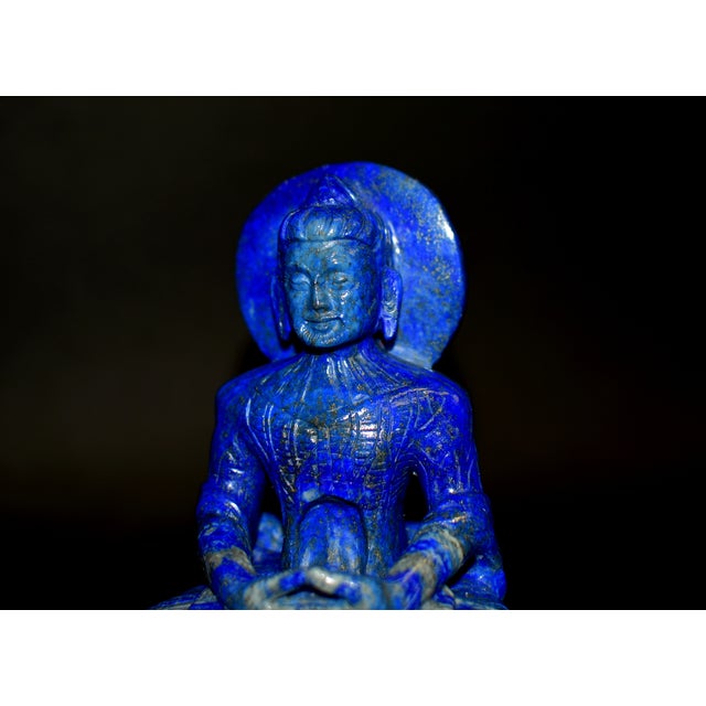 Lapis Lazuli Buddha Statue Stately Presence For Sale - Image 15 of 17