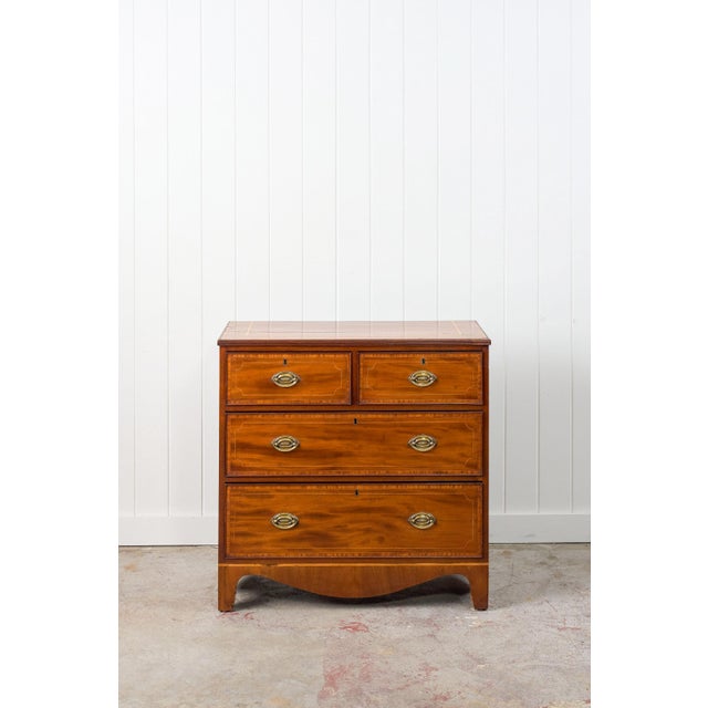 English 19th Century Flat Front Mahogany Chest For Sale - Image 3 of 14