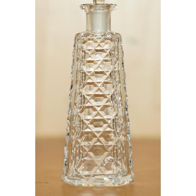 1920s Antique Cut Glass Crystal Collectable Dressing Table Perfume Bottle, 1920 For Sale - Image 5 of 14