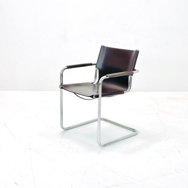 Vintage Visitor Chair in Brown Leather by Marcel Breuer, 1970s For Sale - Image 10 of 10