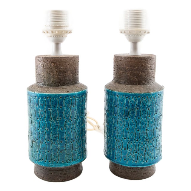 Ceramic Lamps by Aldo Londi for Bitossi, Italy, 1960s, Set of 2 For Sale
