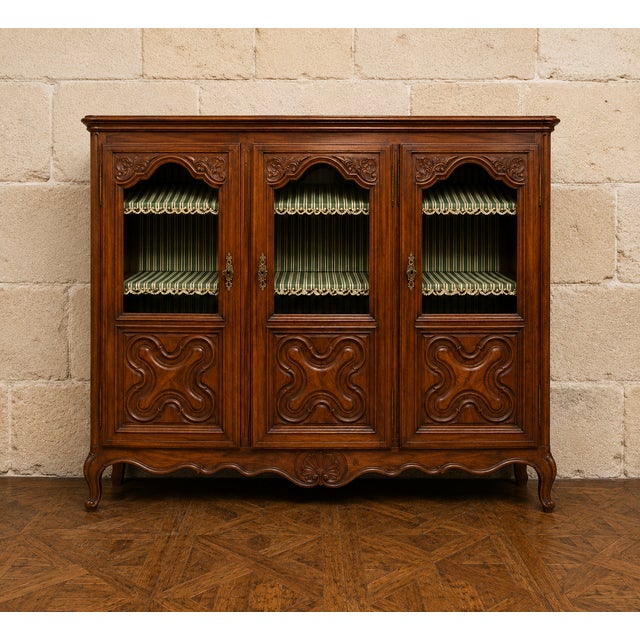Wood Louis XV Style Walnut Display Bookcase For Sale - Image 7 of 7