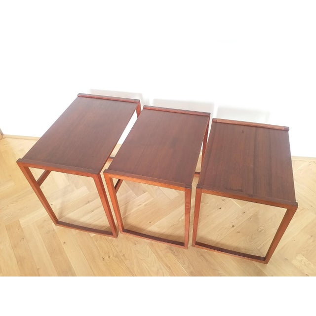 Teak Nesting Tables, Denmark, 1960s, Set of 3 For Sale - Image 3 of 10