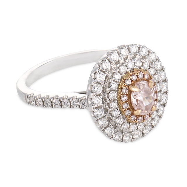 2020s Contemporary Pink Diamond 18k White and Rose Gold Ring, Size 6.5 For Sale - Image 5 of 5