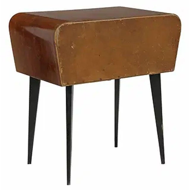 Mid 20th Century Italian Mid Century Mahogany Side Table With Ebonized Front For Sale - Image 5 of 5