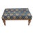 Navy Rug Upholstered Walnut Ottoman Bench For Sale