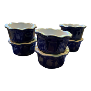 Vintage French Emile Henry Custard Ramekins - Set of 6