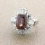 Orange Zircon Diamond Platinum Ring, Size 6.5 For Sale - Image 4 of 11
