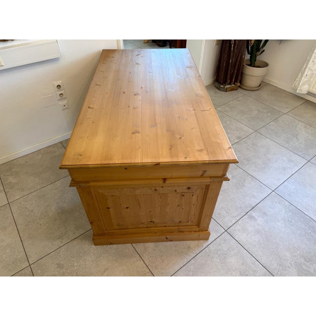 Wood Gründerzeit Desk in Softwood, 1970s For Sale - Image 7 of 11