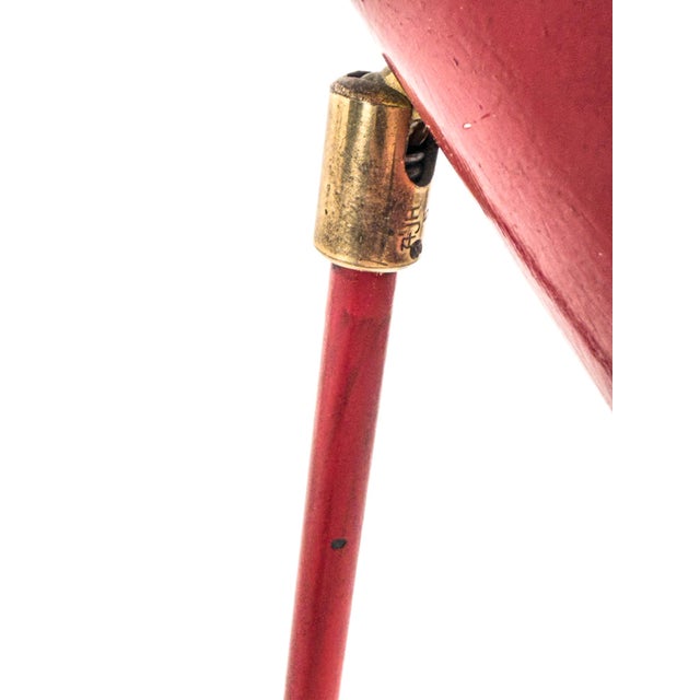 Swedish Modern Table Lamp in Red Lacquered Metal, Sweden, 1950s For Sale - Image 6 of 9