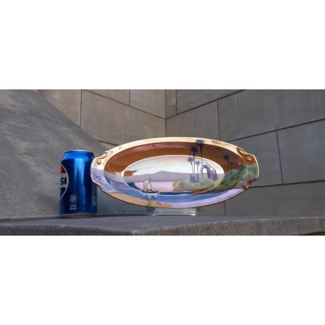 1920s Noritake Morimura Relish / Vanity Dish Egyptian Revival Japanese Luster Ware For Sale In New York - Image 6 of 14