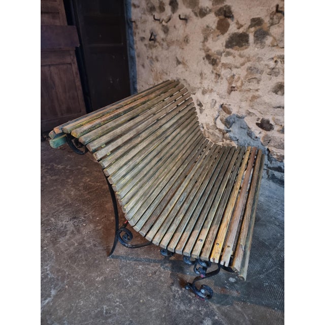 Mid 20th Century French Garden Bench, 1950s For Sale - Image 10 of 12