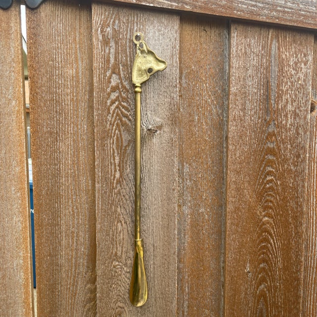 Mid 20th Century Brass Horse Head Shoe Horn For Sale - Image 5 of 5
