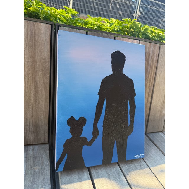 Contemporary Her First Protector, Miniature Silhouette Painting, Acrylic on Canvas, Emmanuel Akolo, 2026 For Sale - Image 3 of 4
