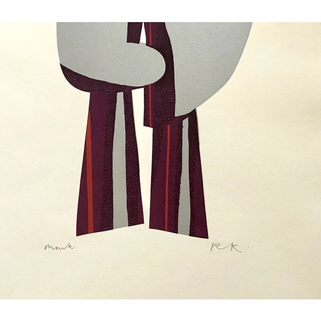 Artist: Ronald King Country: Brazil – England Title: Monk Medium: Screenprint? (four colors) Marks: Pencil signed and...