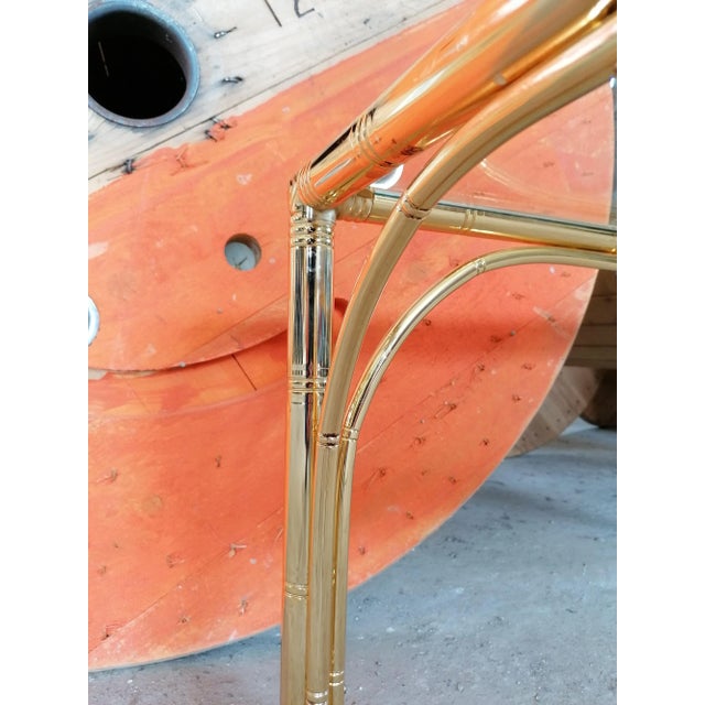 Gold Vintage Faux Bamboo Coffee Table For Sale - Image 8 of 10