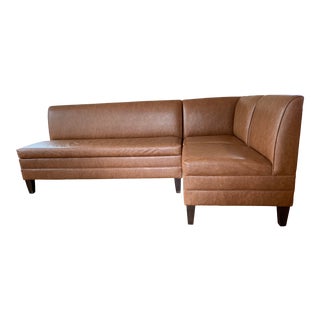 Ballard Design Bristol Corner Banquette in Satchel Majilite Leather, 2 Pieces For Sale