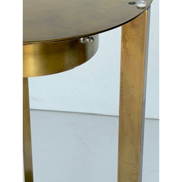 Cristal Art Illuminated Patinated Brass & Glass Side Table, Italy, 1960s Cristal Art Illuminated Patinated Brass & Glass...