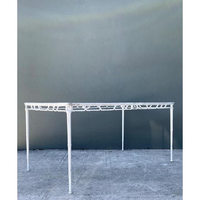 Mid 20th Century Vintage Brown Jordan “Calcutta” Metal Patio Dining Table With Glass Top For Sale - Image 5 of 12