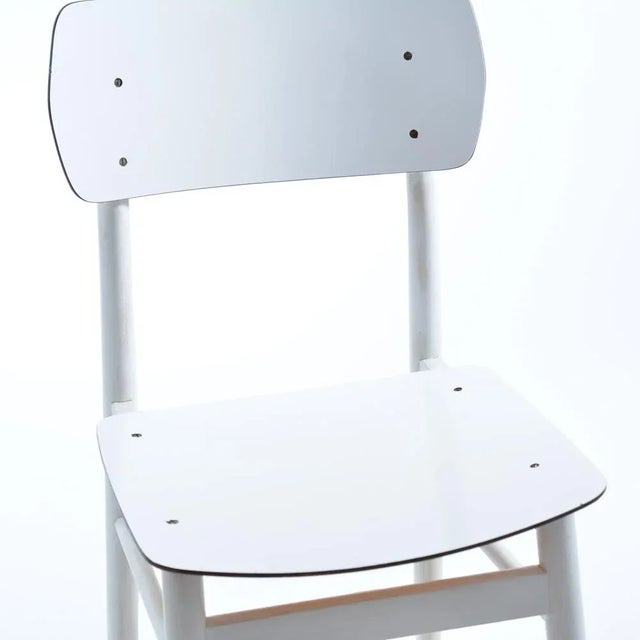 White Mid-Century Czechoslovak White Oak & Formica Chair from TON, 1960s For Sale - Image 8 of 14