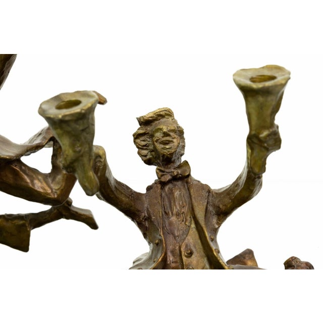 Zachary Oxman - Festival of Lights Menorah, 1997 Bronze Judaica Sculpture 14/100 For Sale - Image 4 of 8