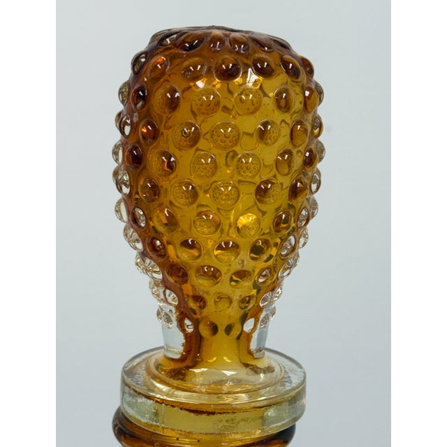 Vintage Diamond Star Amber Ribbed Glass Decanter For Sale In San Francisco - Image 6 of 12