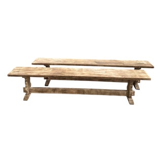 Oak Benches, Set of 2 For Sale