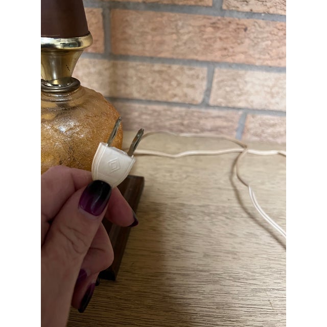 Vintage Fancy Wood and Glass Table Lamp For Sale In Milwaukee - Image 6 of 10