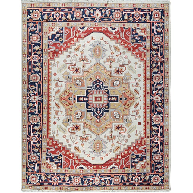 Traditional 10x14 Luxurious Oriental Ivory Traditional Hand Knotted Wool Carpet Rug For Sale - Image 3 of 6