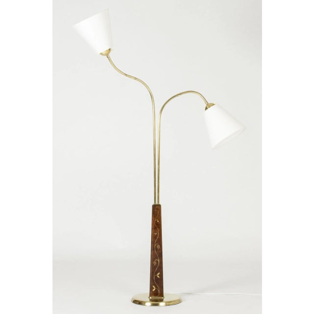 Mid-Century Modern Scandinavian Modern Floor Lamp by Tor Wolfenstein, 1940s For Sale - Image 3 of 11