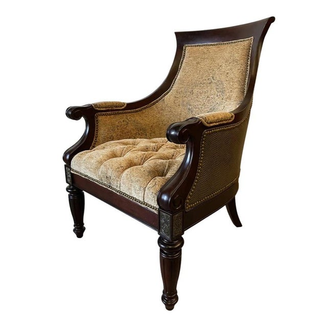 Thomasville Ernest Hemingway Anson Tufted & Leather Accent Chair With