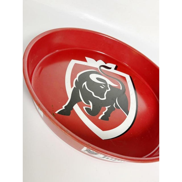 French Advertising Tray in Red and Black Metal, France, 1960s For Sale - Image 4 of 12