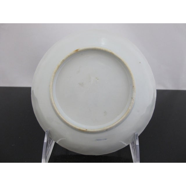 Early 20th Century Chinese Export Canton Blue & White Porcelain 5 1/2" Saucer Dish For Sale - Image 5 of 5