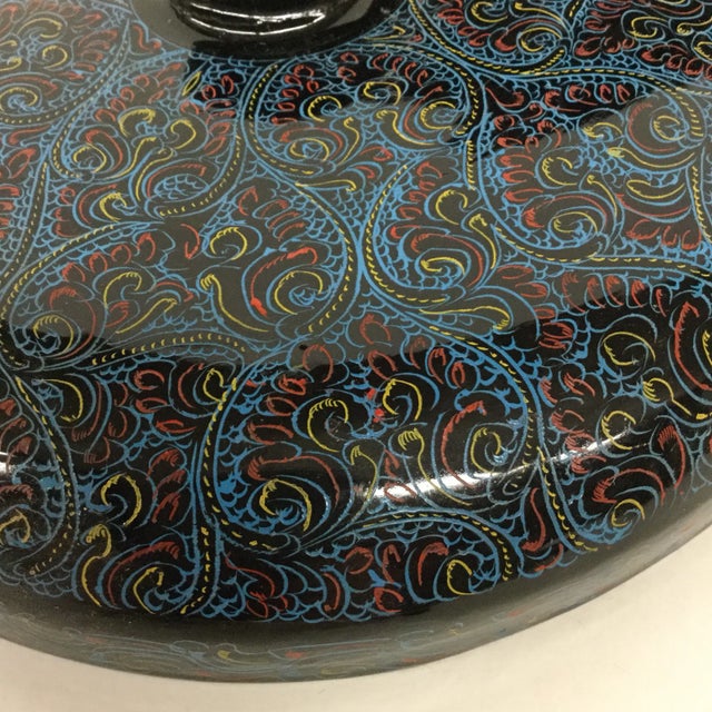 Vintage Kashmir Lacquer Divided Candy Dish For Sale - Image 9 of 11