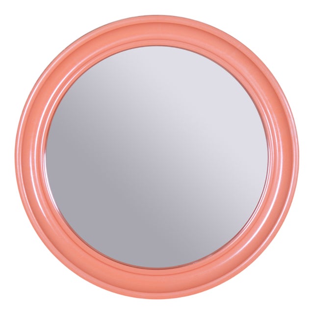 Mid-Century Pink Mirror in Plastic Frame, Italy, 1960s For Sale