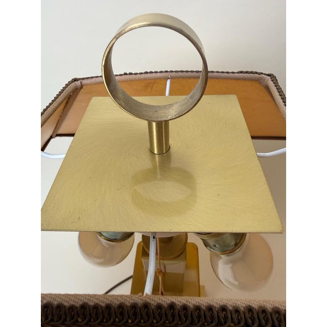 Leather and Brass Table Lamp, 1980s For Sale - Image 14 of 18
